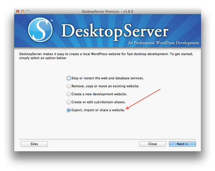 Screenshot of DesktopServer
