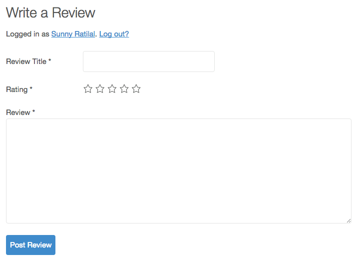New Reviews Submission Form