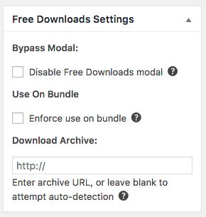The Free Downloads meta box