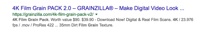 Product meta description focusing on price and technical specifications (Grainzilla)