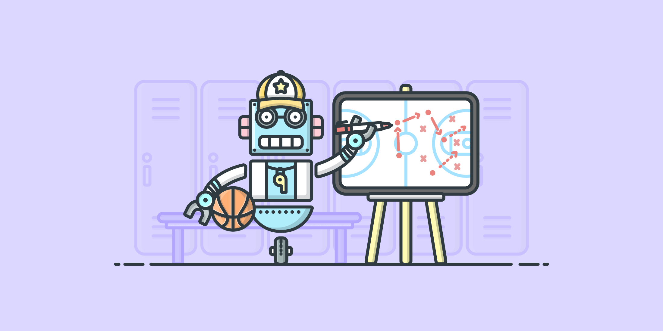 Illustration of a robot painting