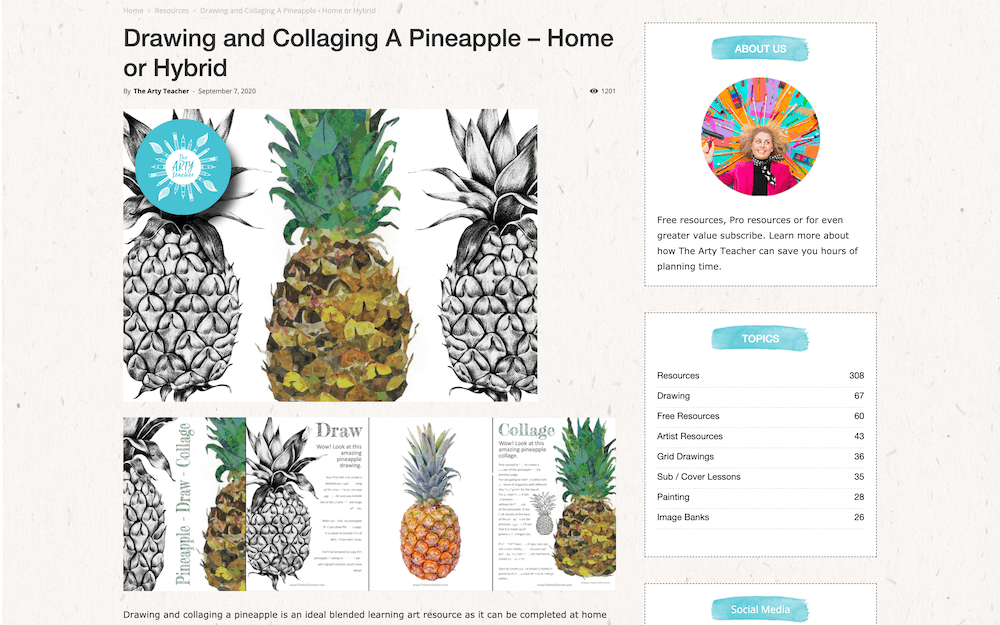 Collaging a Pineapple (The Arty Teacher)