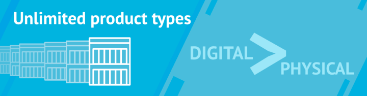 Illustration: benefit of selling digital products: unlimited product types