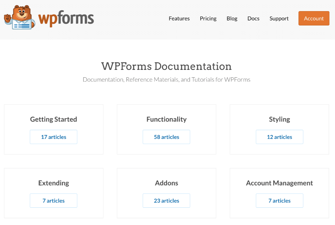 Screenshot: WPForms Docs