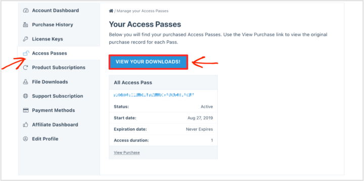 Screenshot: EDD Account Area Access Passes