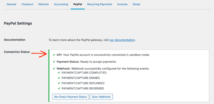 Configuring PayPal Connection in WordPress
