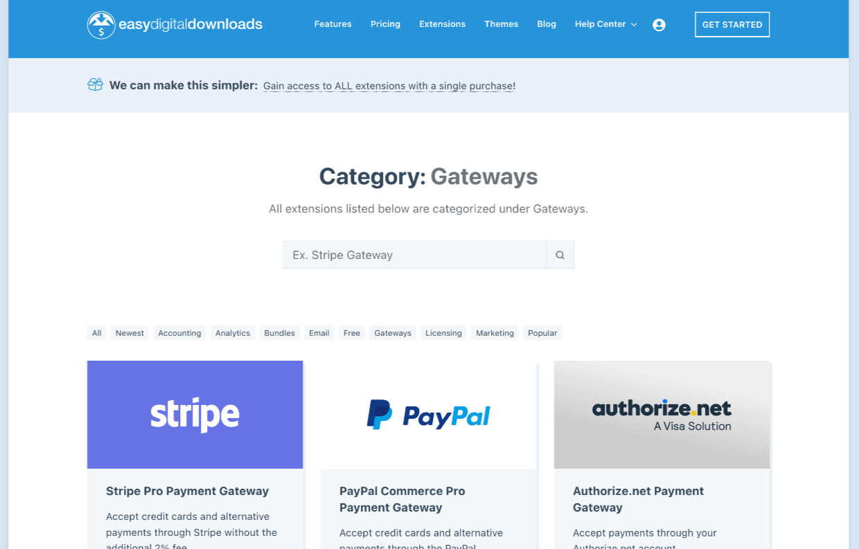 Screenshot: EDD Payment Gateways