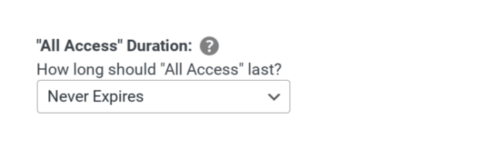 The All Access duration for a free trial.