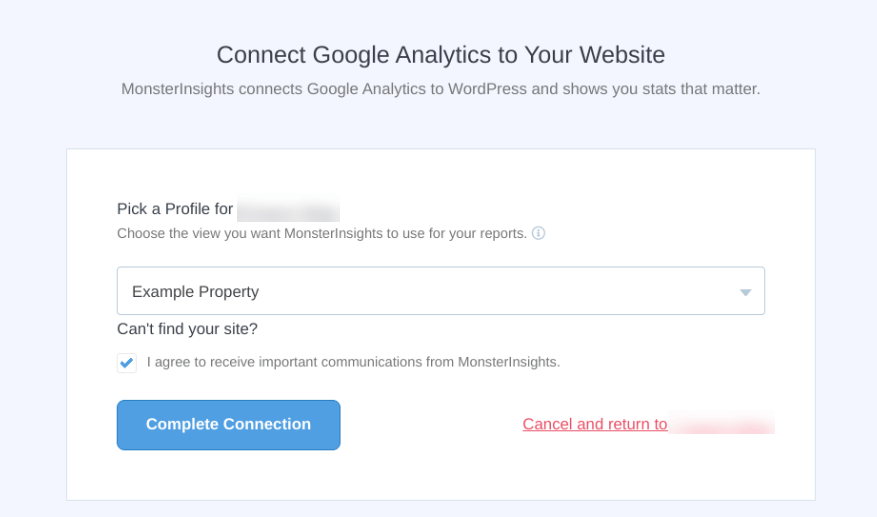 Connecting Google Analytics to a WordPress website.
