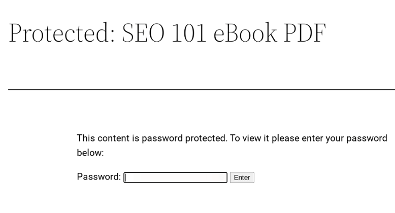 The front-end view of a password protected PDF file in WordPress.