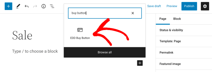 The EDD Buy Button block