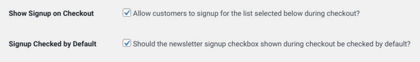 The setting to add customers to AWeber during checkout in WordPress.