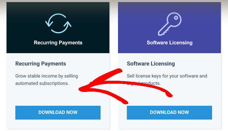 The option to download the Recurring Payments extension. 