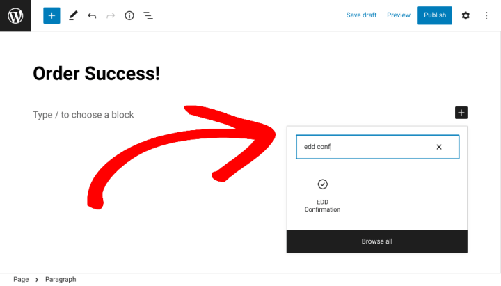 Creating a custom order success page in WordPress with EDD.
