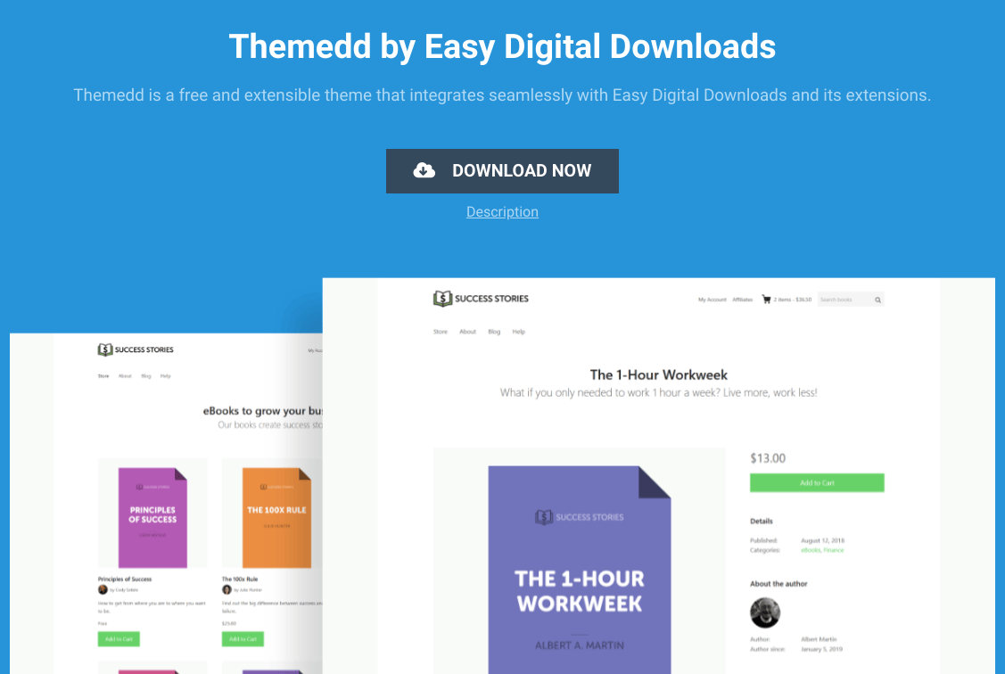 Themedd eCommerce theme by Easy Digital Downloads.