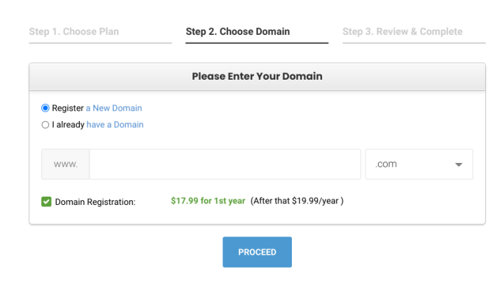 Setting up a SiteGround hosting account/domain.
