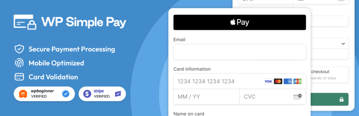 The WP Simple Pay plugin banner.