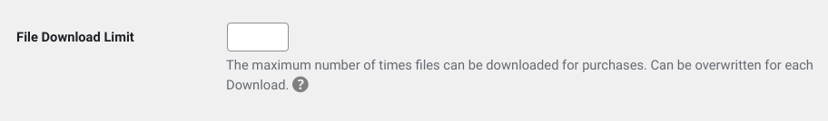 The File Download Limit global settings in EDD.