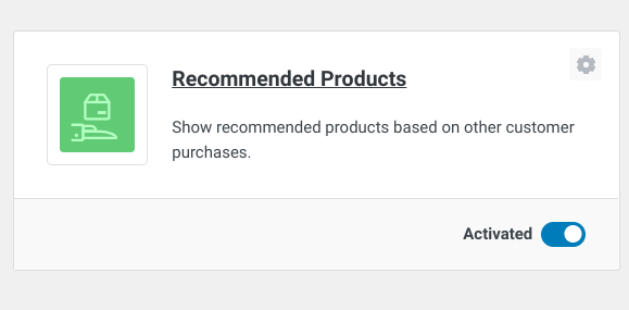 The EDD Recommended Products extension activated in WordPress.