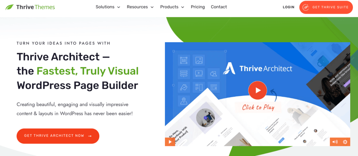 The Thrive Architect website. 