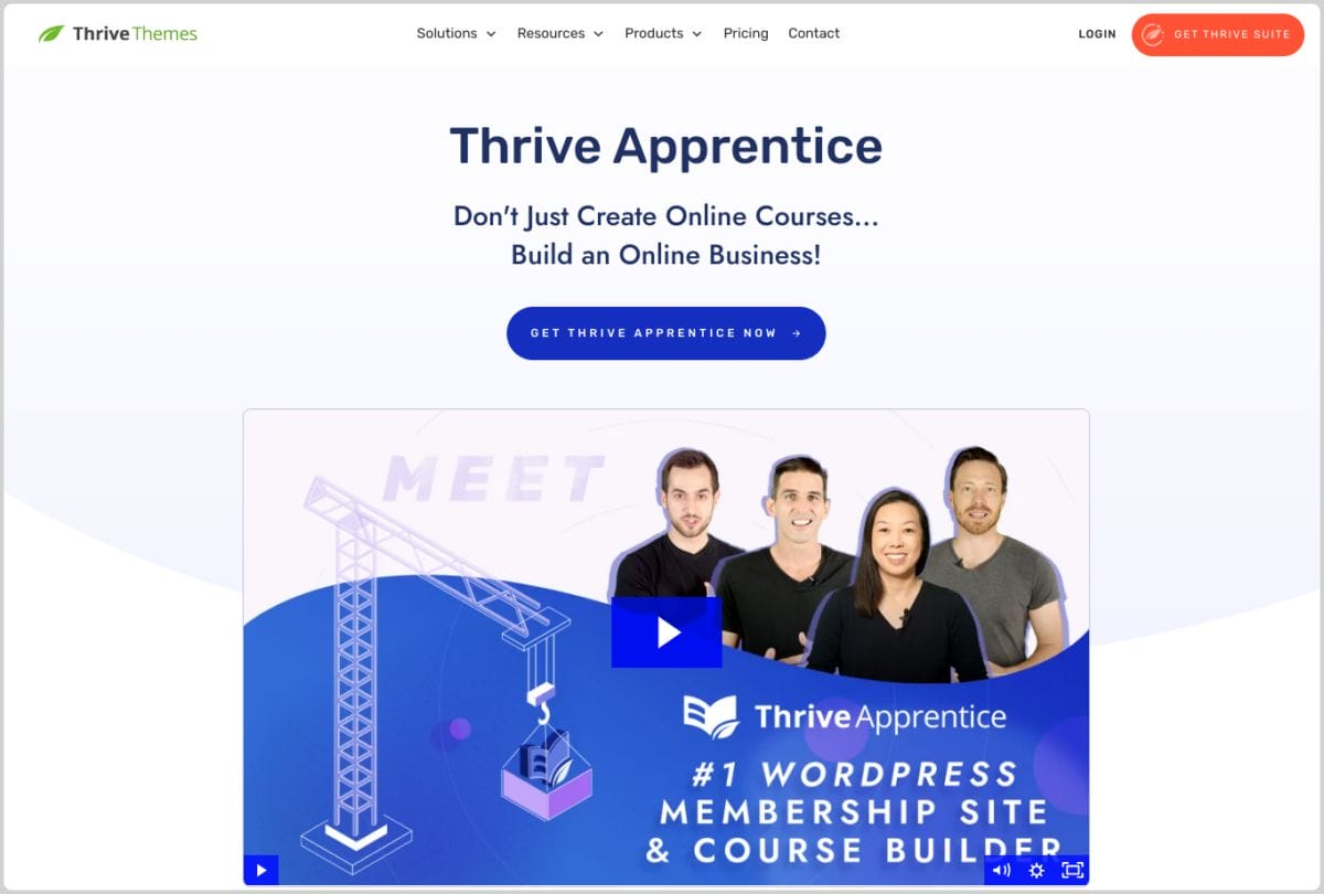 The Thrive Themes Thrive Apprentice plugin website.