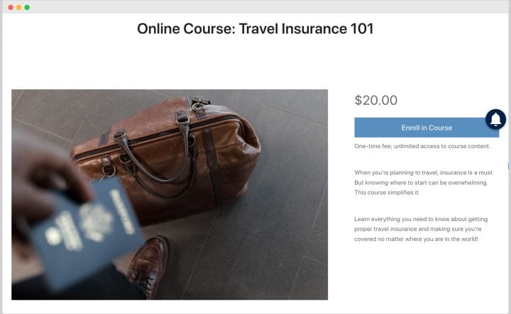 An example of selling an online course to earn digital passive income online.
