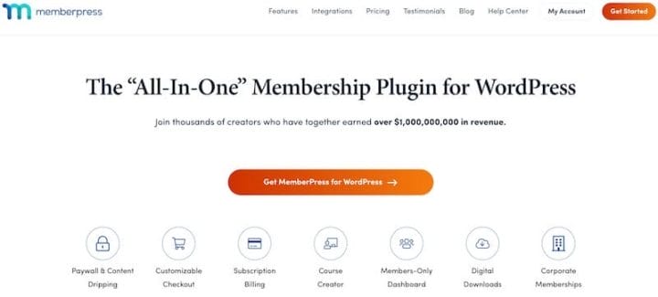 The MemberPress WordPress plugin website.