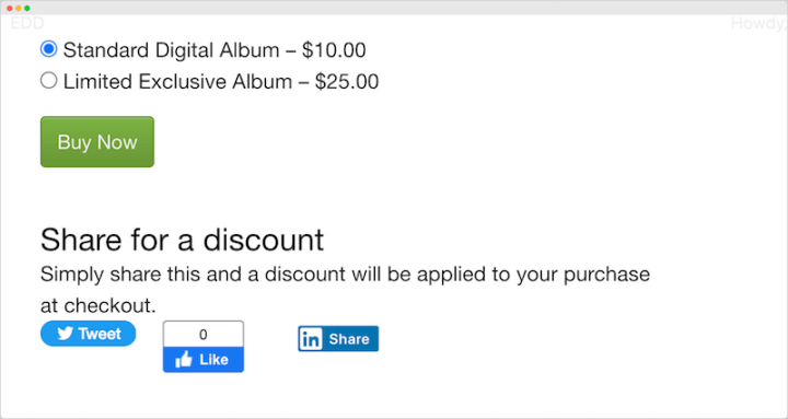The option to share a digital product for a discount.
