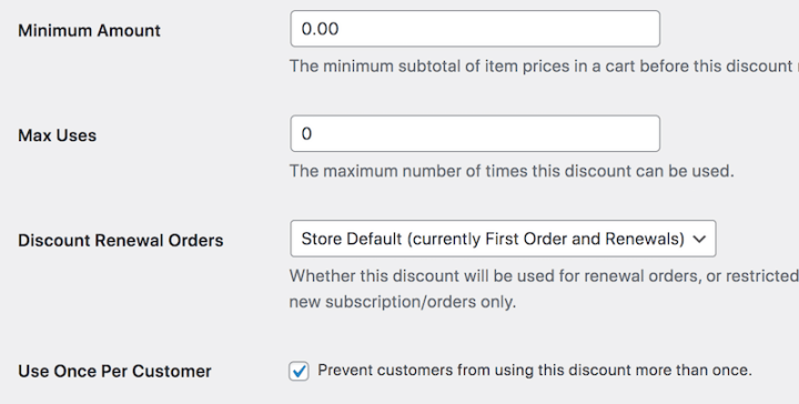 The usage and download requirements for a new limited-time offer in WordPress.