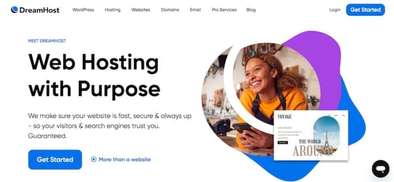 DreamHost, one of the best eCommerce WordPress hosts.