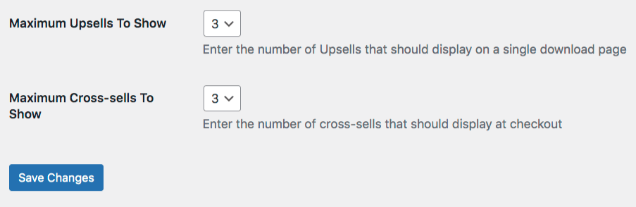 Maximum and minimum cross-sells and upsells to show.