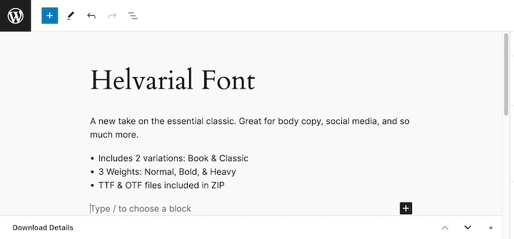 Creating a new product for a font in Easy Digital Downloads.