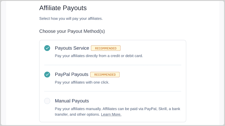 Configuring affiliate payout structure in WordPress.