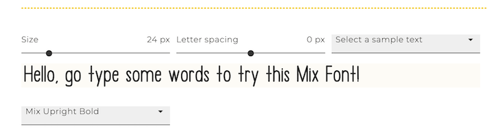 A demonstration of a font in use on MixFonts.com