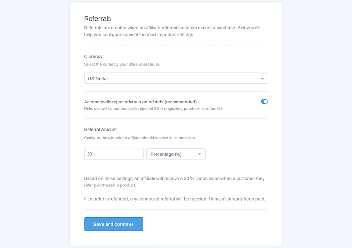 Setting up the commission structure for affiliate program for digital products in AffiliateWP