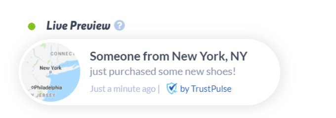 Notification from TrustPulse social proof for eCommerce plugin.